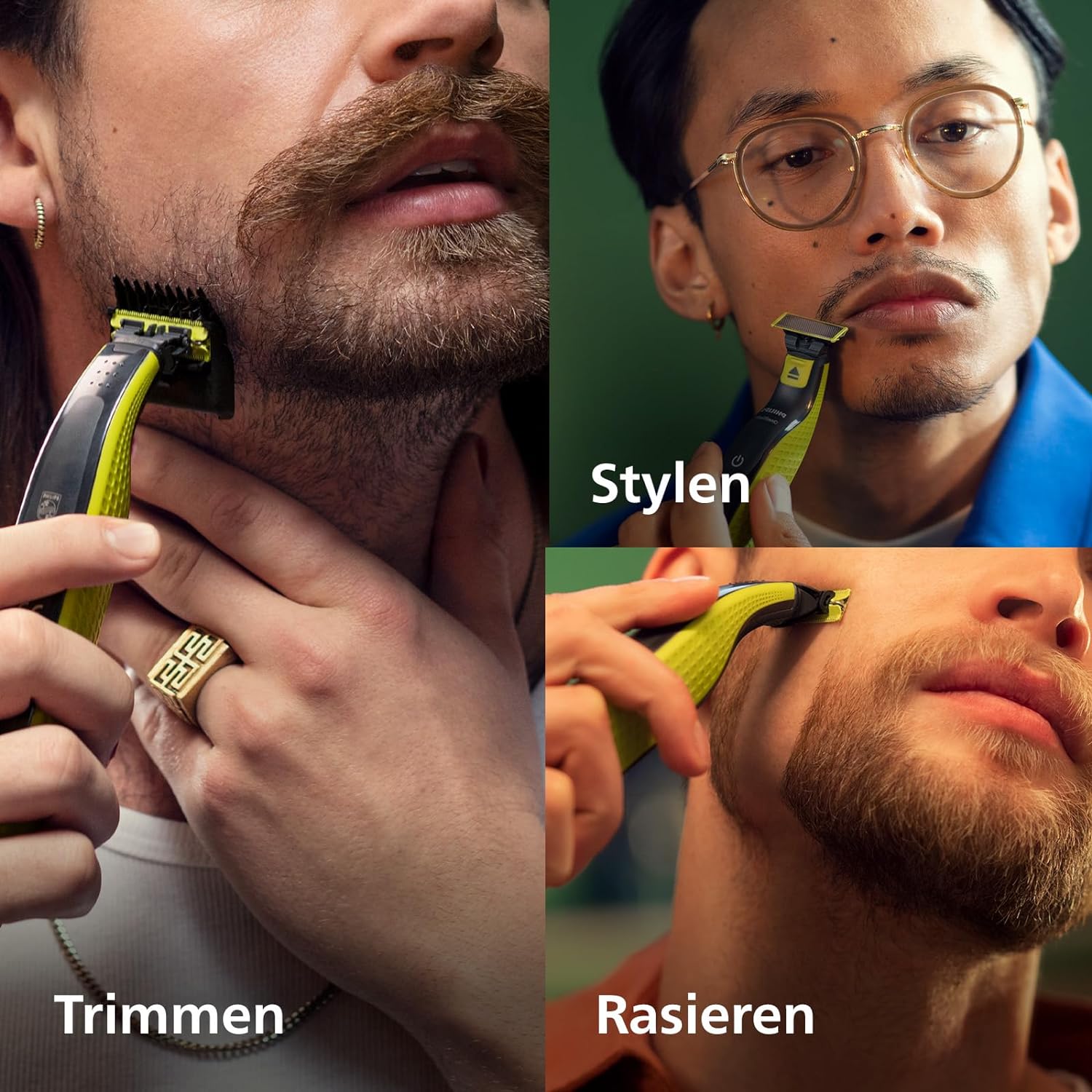 Philips OneBlade Original Bartschneider, Rasierer, 1x Originalklinge, 1x verstellbarer 5-in-1-Kamm