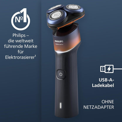 Philips Shaver Series 5000X, Elektrorasierer für Nass- und Trockenrasur, flexibler 360-Grad-Scherkopf, Schnellladung (Modell X5012/00)