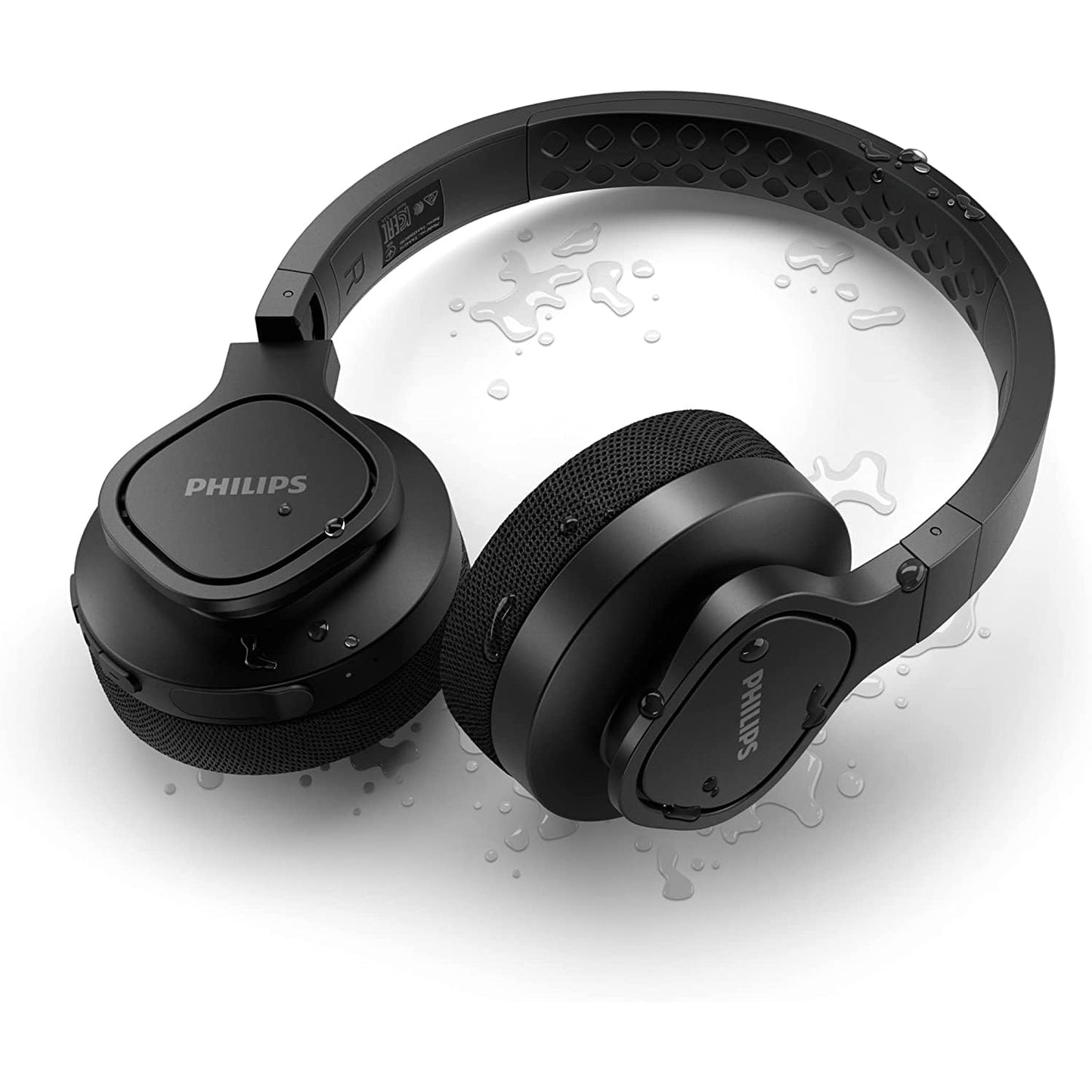 Philips TAA4216BK Kabellose On-Ear-Bluetooth-Sport-Kopfhörer Leicht Robust Waschbare Ohrmuschelpolster IP55