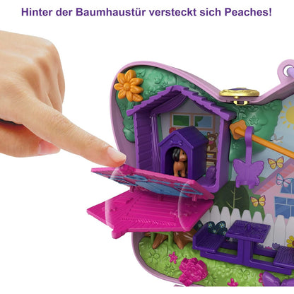 Polly Pocket GTN21 Schmetterlingsgarten-Schatulle, 2 kleine Puppen, 5 Überraschungen