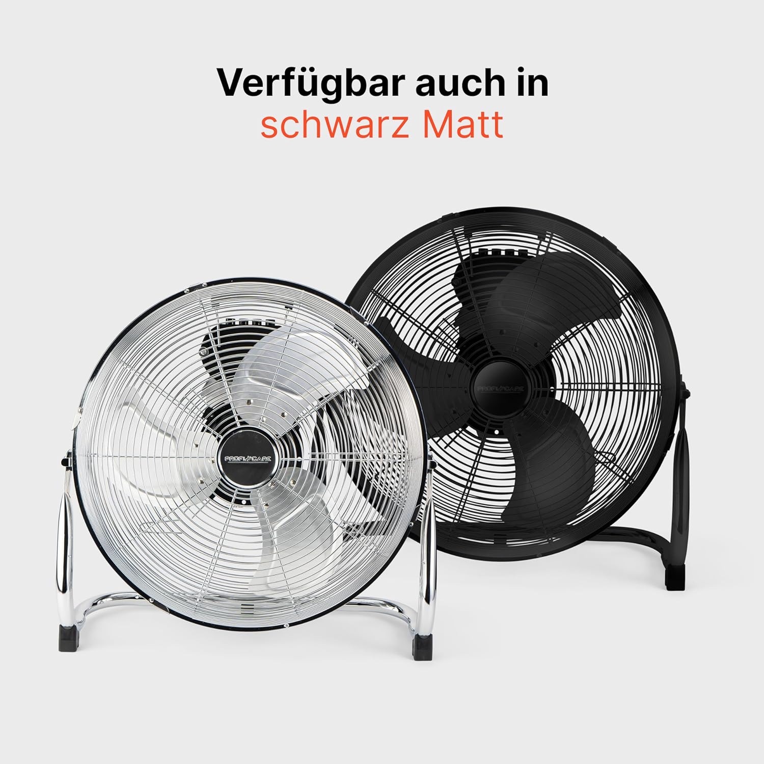 ProfiCare Ventilator 40 cm Ø verstellbarer Winkel Bodenventilator 3 Stufen leise aus Metall