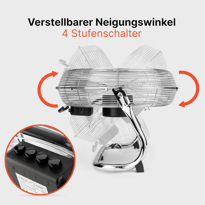 ProfiCare Ventilator 40 cm Ø verstellbarer Winkel Bodenventilator 3 Stufen leise aus Metall