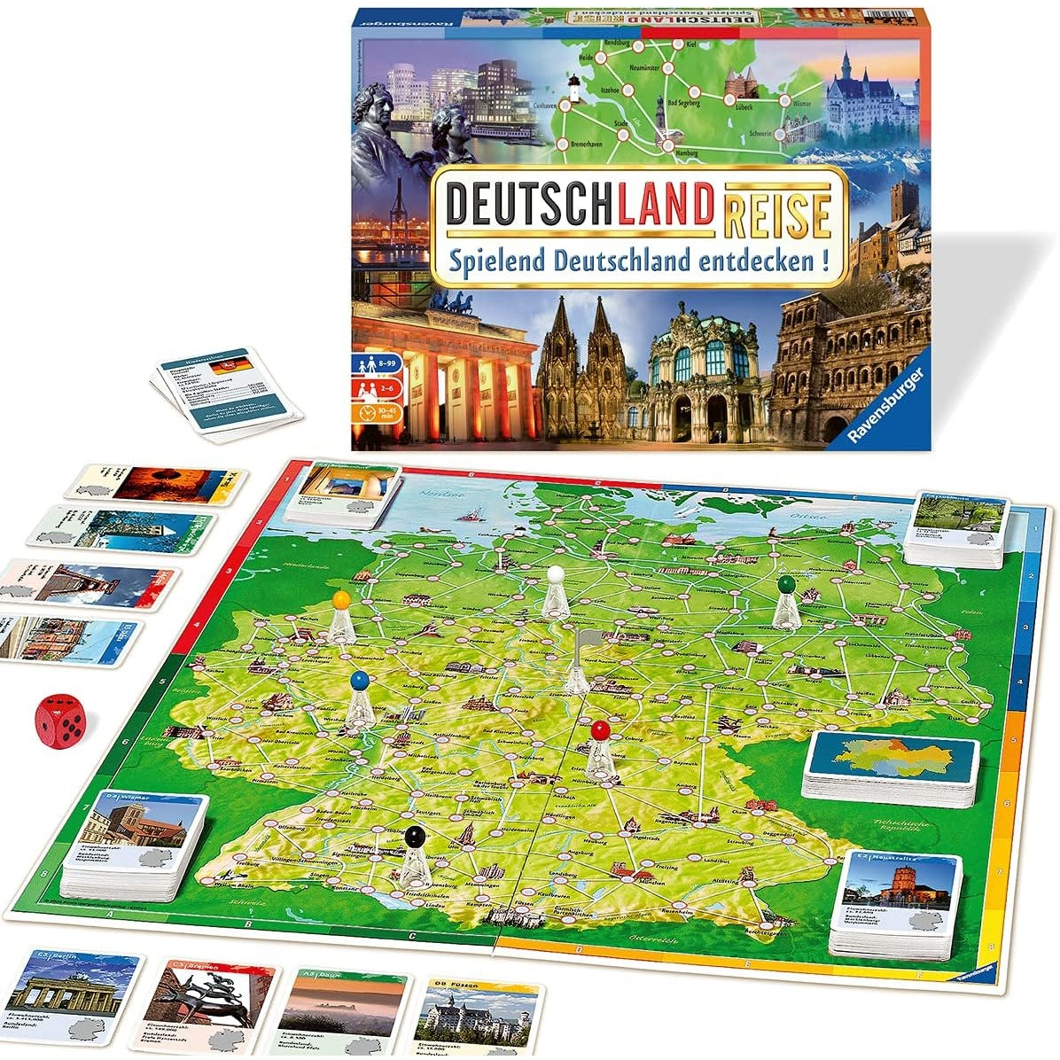 Ravensburger 26492 Deutschlandreise Familienklassiker ab 8 Jahren Gesellschaftspiel