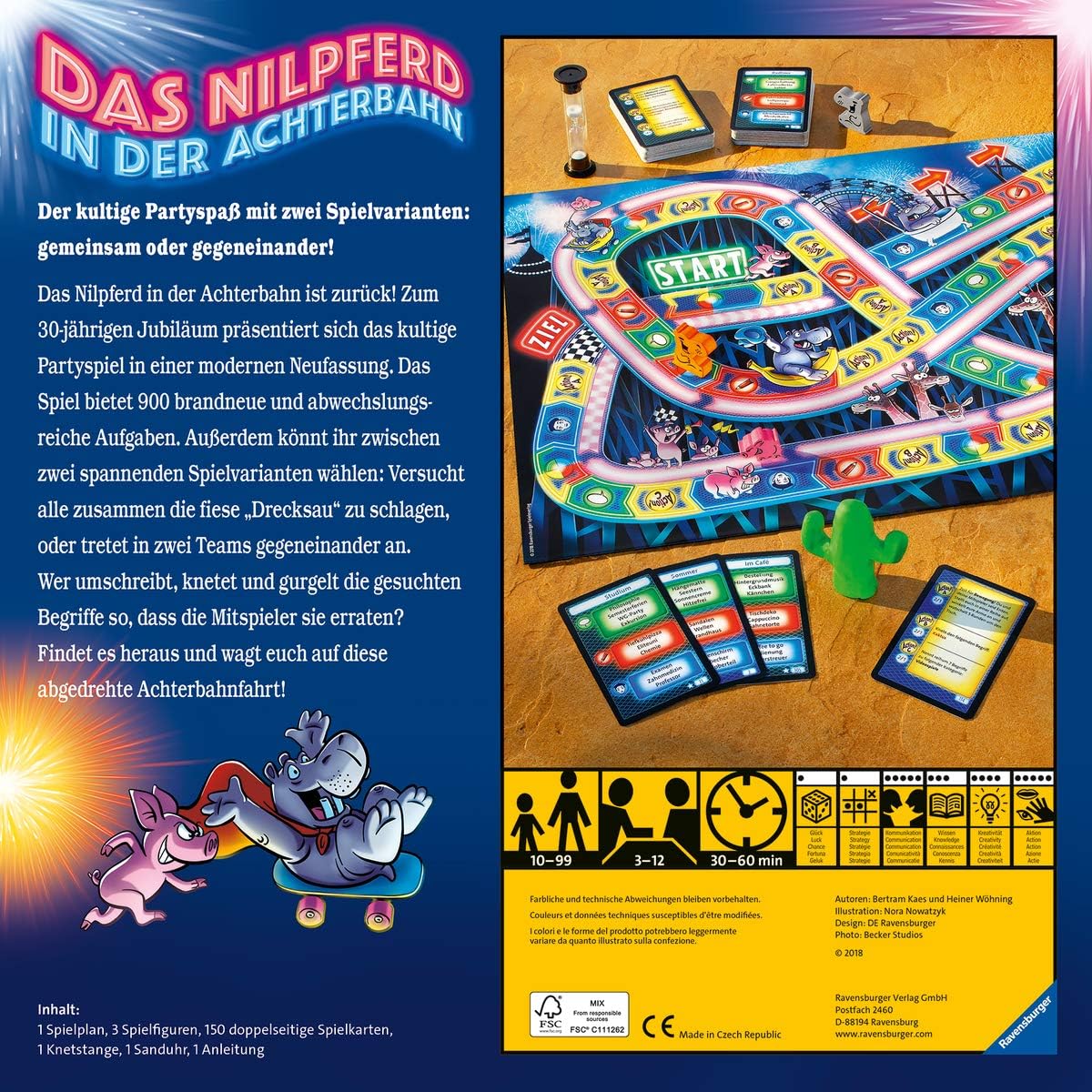 Ravensburger 26772 Nilpferd in der Achterbahn Gesellschaftsspiel für die ganze Familie