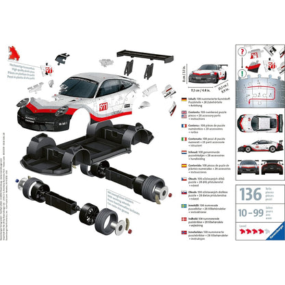 Ravensburger 3D Puzzle Porsche 911 GT3 Cup 11147 - Das berühmte Fahrzeug und Sportwagen