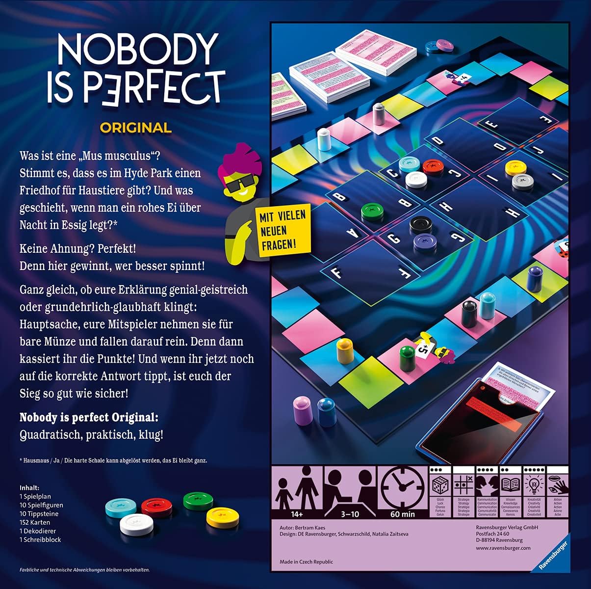 Ravensburger Familienspiel 26845 - Nobody is perfect - Gesellschaftsspiel für Jugendliche und Erwachsene