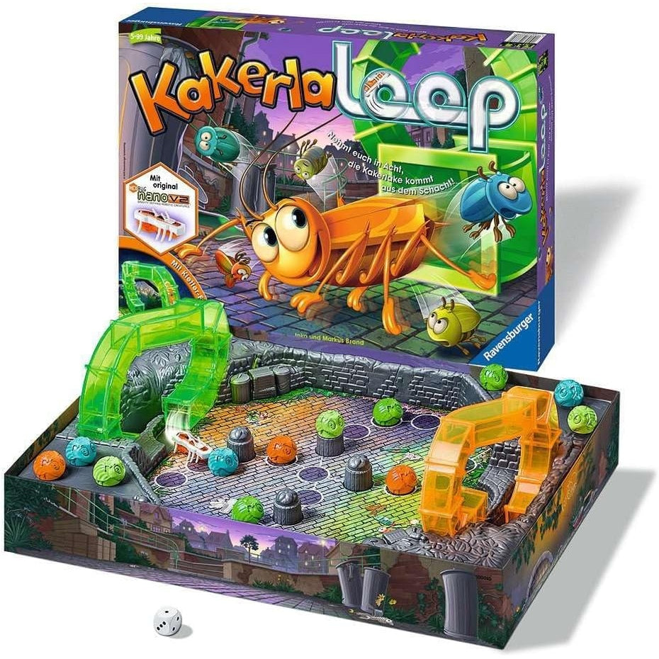 Ravensburger Kinderspiel 21123 - Kakerlaloop - Aktionsspiel mit elektronischer Kakerlake für Groß und Klein