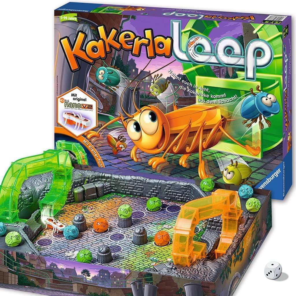 Ravensburger Kinderspiel 21123 - Kakerlaloop - Aktionsspiel mit elektronischer Kakerlake für Groß und Klein