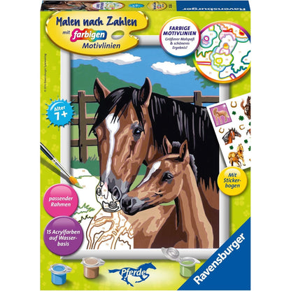 Ravensburger Malen nach Zahlen 28326 - Pferd mit Fohlen Kinder ab 7 Jahren