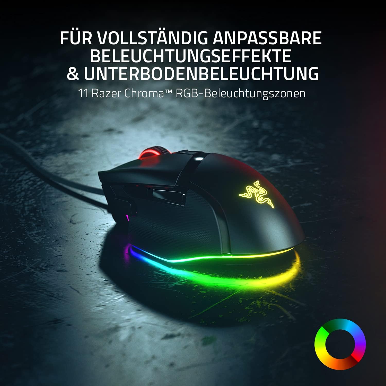 Razer Basilisk V3 Kabelgebundene anpassbare Gaming Maus mit Chroma RGB für PC / Mac