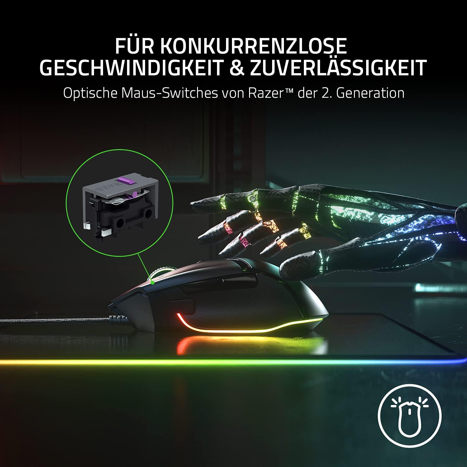 Razer Basilisk V3 Kabelgebundene anpassbare Gaming Maus mit Chroma RGB für PC / Mac