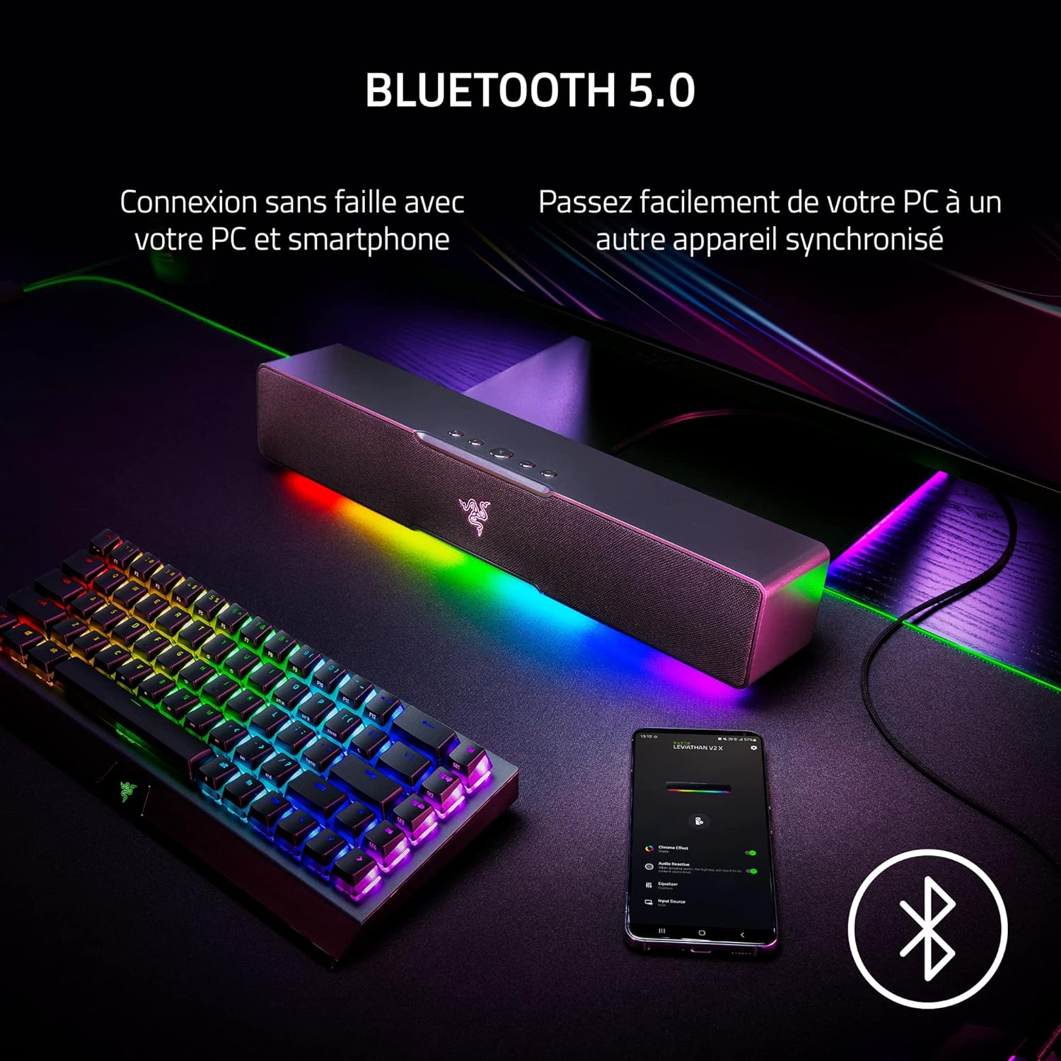 Razer Leviathan V2 X - PC-Gaming-Soundbar Full-Range-Treiber Bluetooth 5.0, Chroma RGB