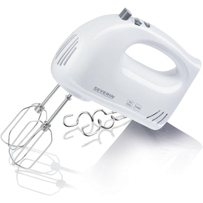 SEVERIN Handmixer Handrührgerät mit 5 Geschwindigkeitsstufen 2 Edelstahl-Rührbesen und -Knethaken