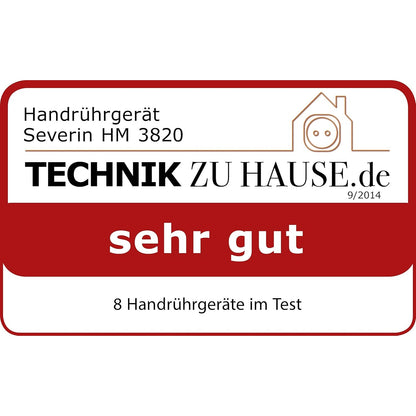 SEVERIN Handmixer Handrührgerät mit 5 Geschwindigkeitsstufen 2 Edelstahl-Rührbesen und -Knethaken