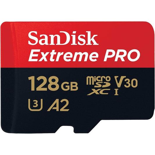 SanDisk Extreme PRO microSDXC UHS-I Speicherkarte 128 GB + Adapter A2, Class 10, V30, U3, 200 MB/s Übertragung