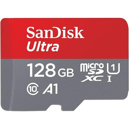 SanDisk Ultra 128 GB microSDXC UHS-I-Karte für Chromebook mit SD-Adapter A1, Class 10, U1, Full HD-Videos