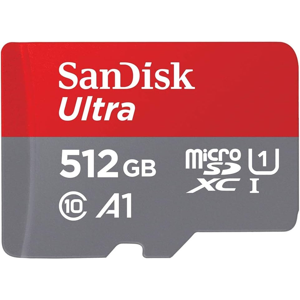 SanDisk Ultra Android microSDXC UHS-I Speicherkarte 512 GB + Adapter A1, Class 10, U1, Full HD-Videos, bis zu 150 MB/s