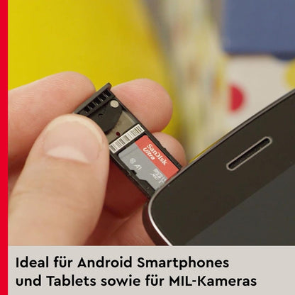 SanDisk Ultra Android microSDXC UHS-I Speicherkarte 512 GB + Adapter A1, Class 10, U1, Full HD-Videos, bis zu 150 MB/s