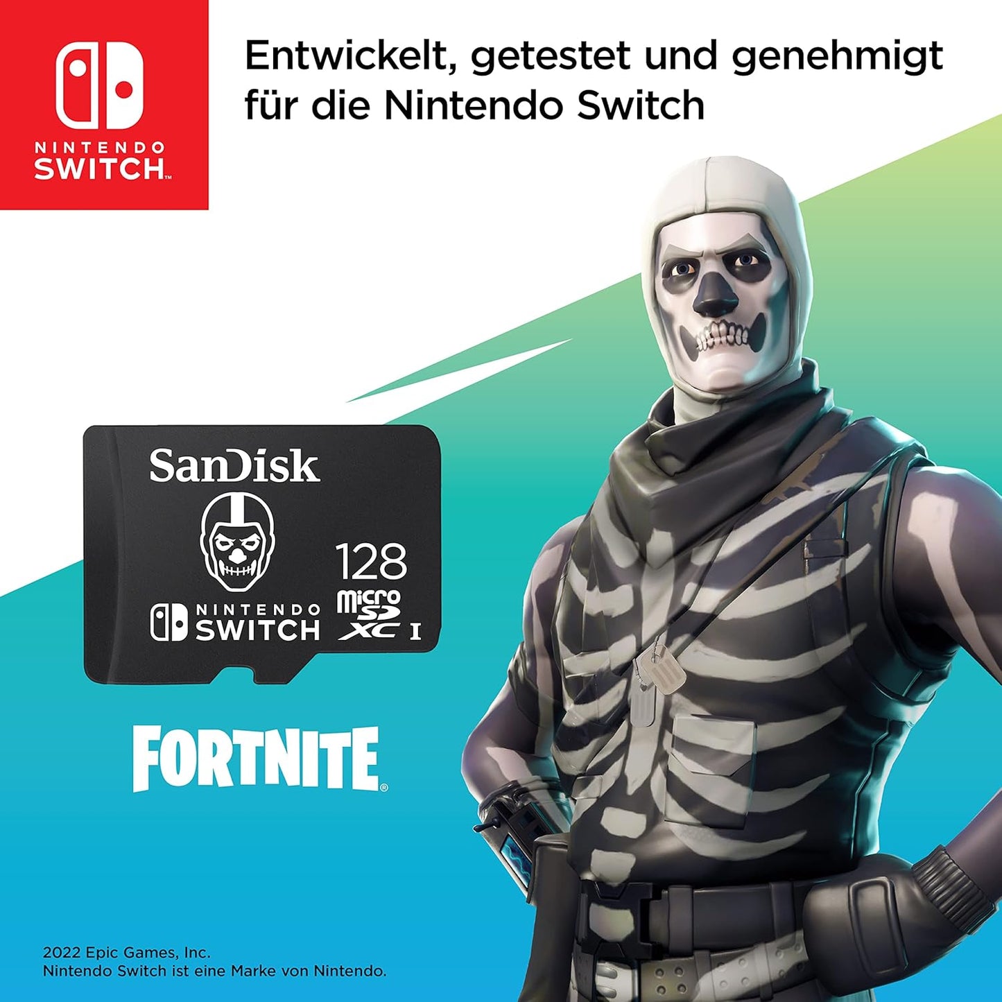 SanDisk microSDXC Karte für Nintendo Switch Fortnite Edition 128 GB Lesen 100 MB/s, 90 MB/s