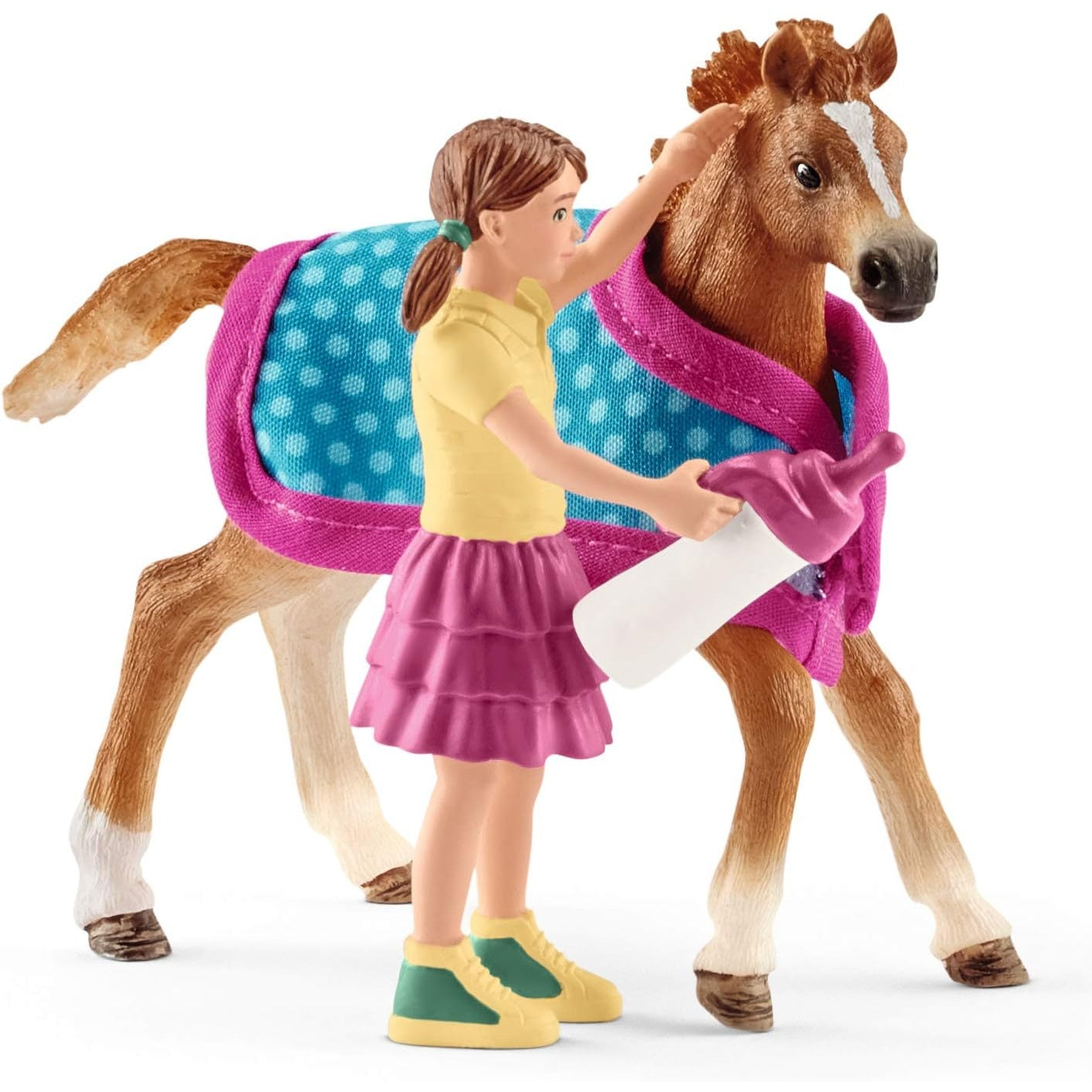 Schleich 42361 Fohlen mit Decke, für Kinder ab 5-12 Jahren, HORSE CLUB - Spielset