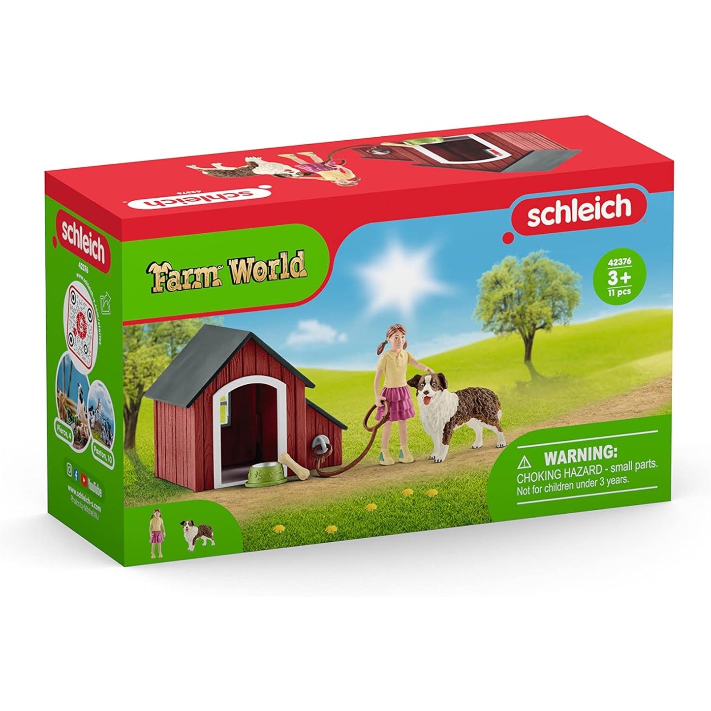 Schleich 42376 Hundehütte, ab 3 Jahren, FARM WORLD - Spielset, 5 Teile