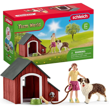 Schleich 42376 Hundehütte, ab 3 Jahren, FARM WORLD - Spielset, 5 Teile