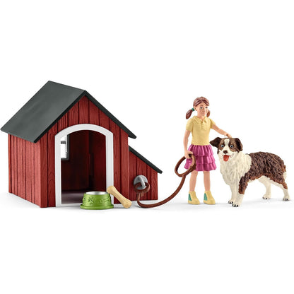 Schleich 42376 Hundehütte, ab 3 Jahren, FARM WORLD - Spielset, 5 Teile