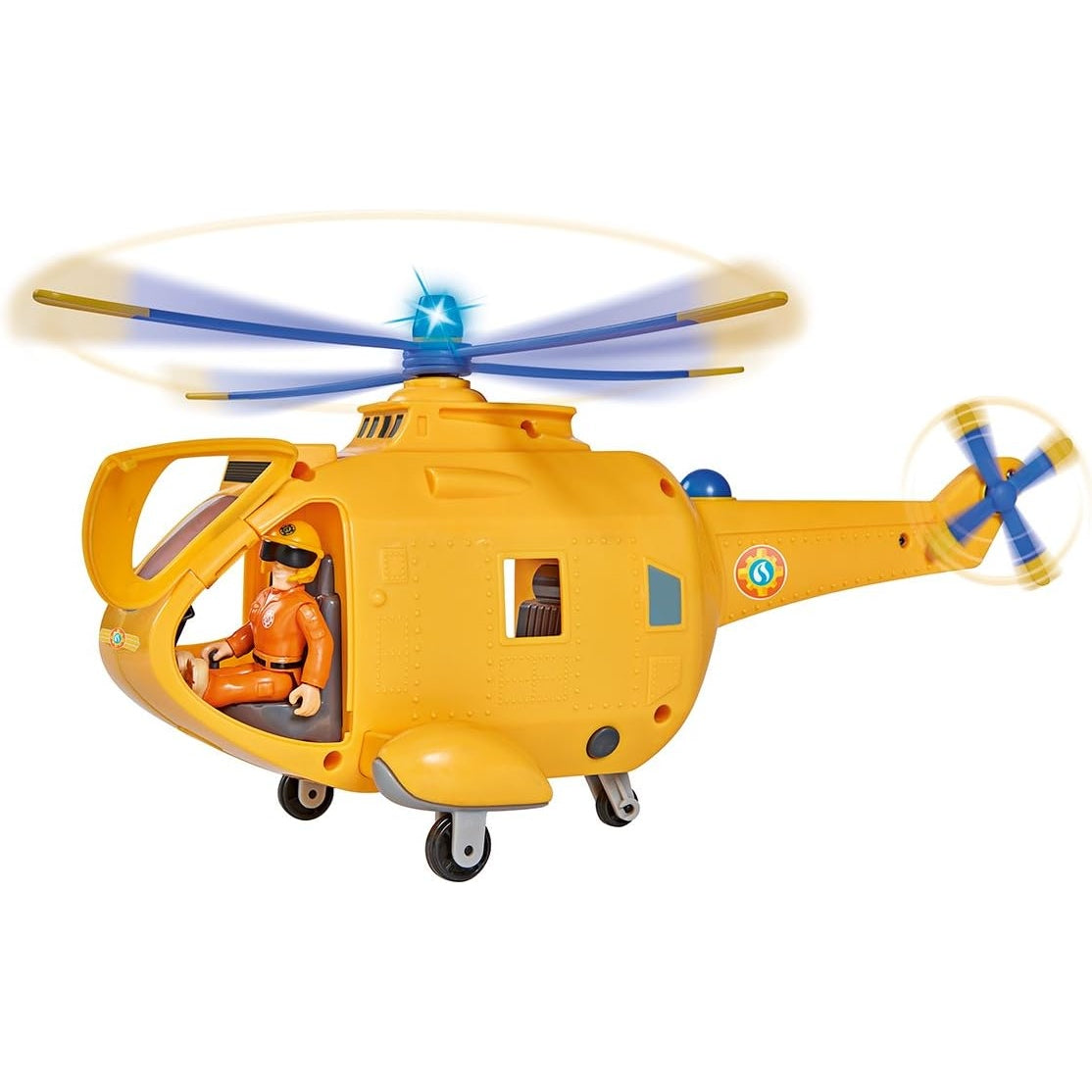 Simba 109251002 - Feuerwehrmann Sam Hubschrauber Wallaby II (34 cm, 6 Sitzplätze) für Kinder ab 3 Jahren