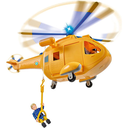 Simba 109251002 - Feuerwehrmann Sam Hubschrauber Wallaby II (34 cm, 6 Sitzplätze) für Kinder ab 3 Jahren