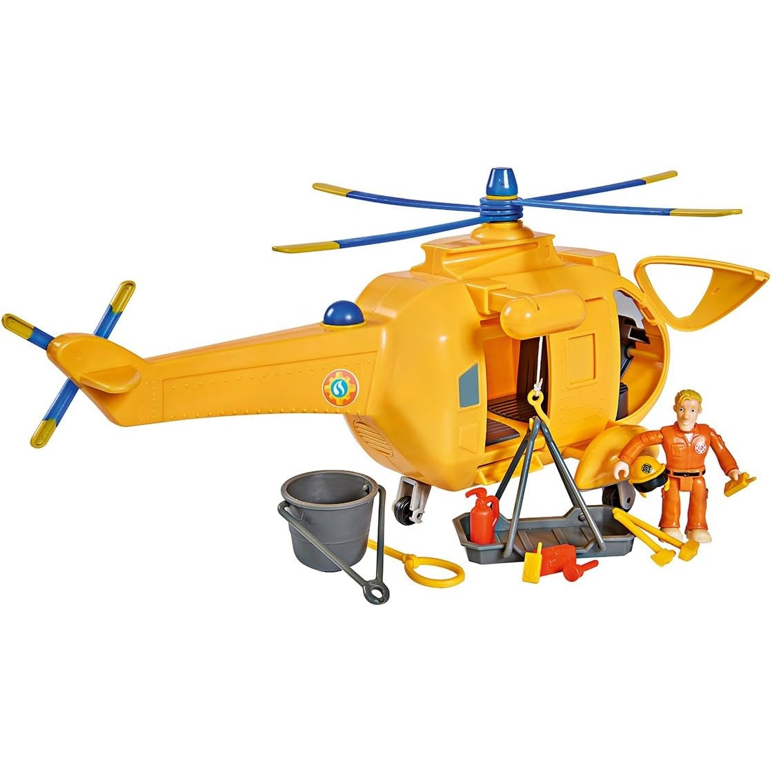 Simba 109251002 - Feuerwehrmann Sam Hubschrauber Wallaby II (34 cm, 6 Sitzplätze) für Kinder ab 3 Jahren