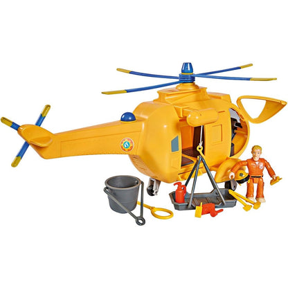 Simba 109251002 - Feuerwehrmann Sam Hubschrauber Wallaby II (34 cm, 6 Sitzplätze) für Kinder ab 3 Jahren