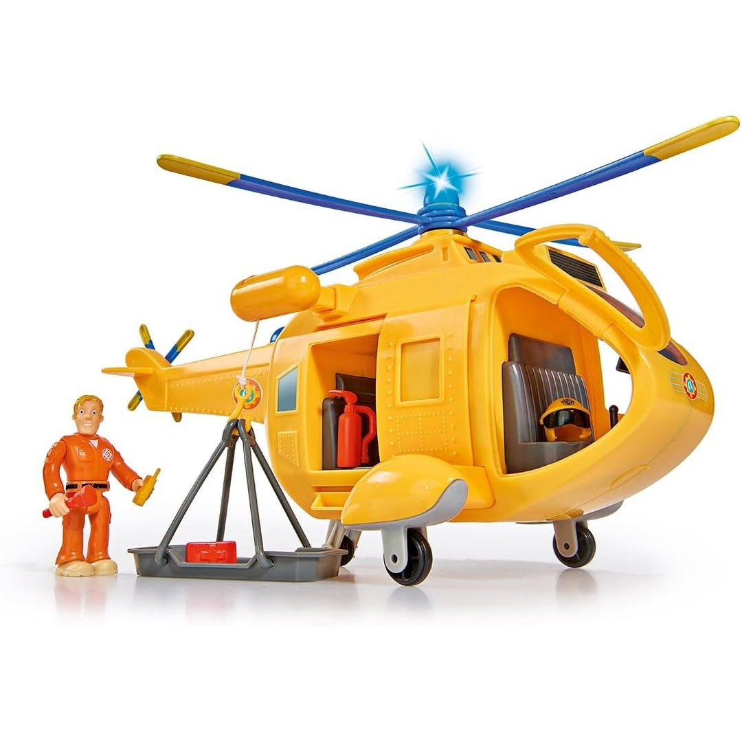 Simba 109251002 - Feuerwehrmann Sam Hubschrauber Wallaby II (34 cm, 6 Sitzplätze) für Kinder ab 3 Jahren