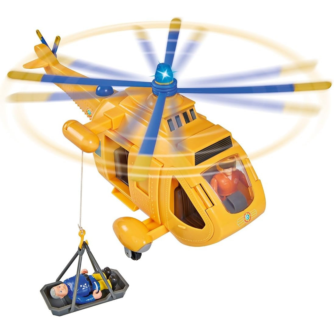 Simba 109251002 - Feuerwehrmann Sam Hubschrauber Wallaby II (34 cm, 6 Sitzplätze) für Kinder ab 3 Jahren