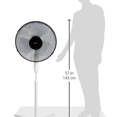 Standventilator, mit Oszillationsfunktion, 3 Geschwindigkeitsstufen, 40 W, Schwarz und Weiß