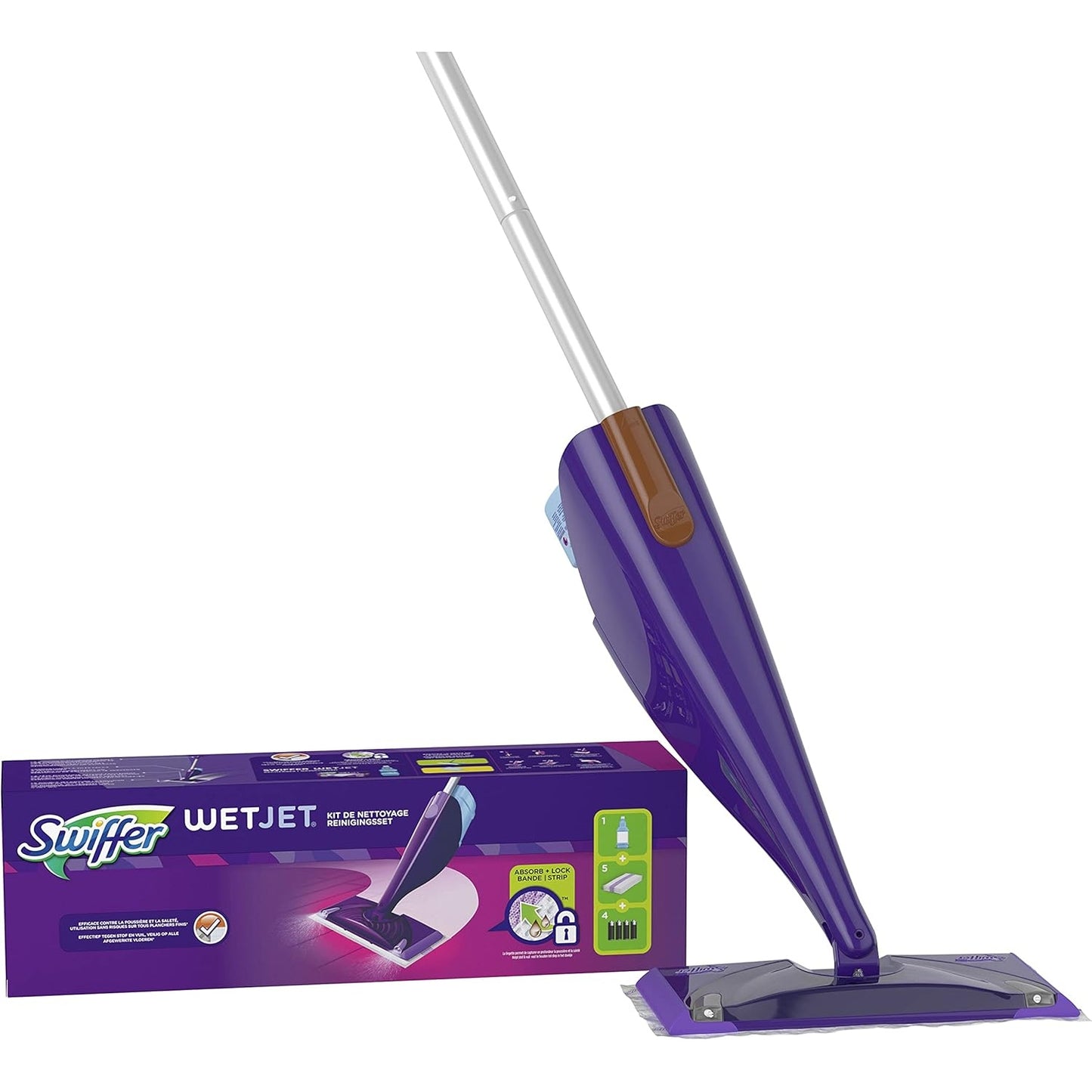 Swiffer WetJet Bodenwischer All-in-1 Wischer Set als Starterset für fast jeden Boden