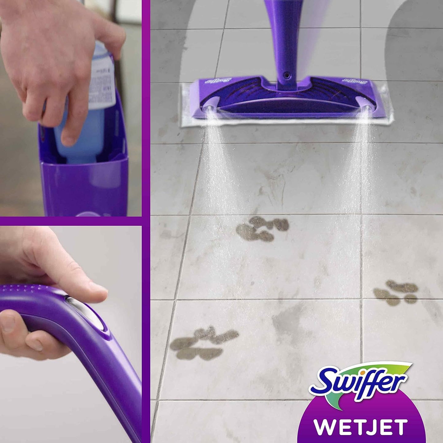 Swiffer WetJet Bodenwischer All-in-1 Wischer Set als Starterset für fast jeden Boden