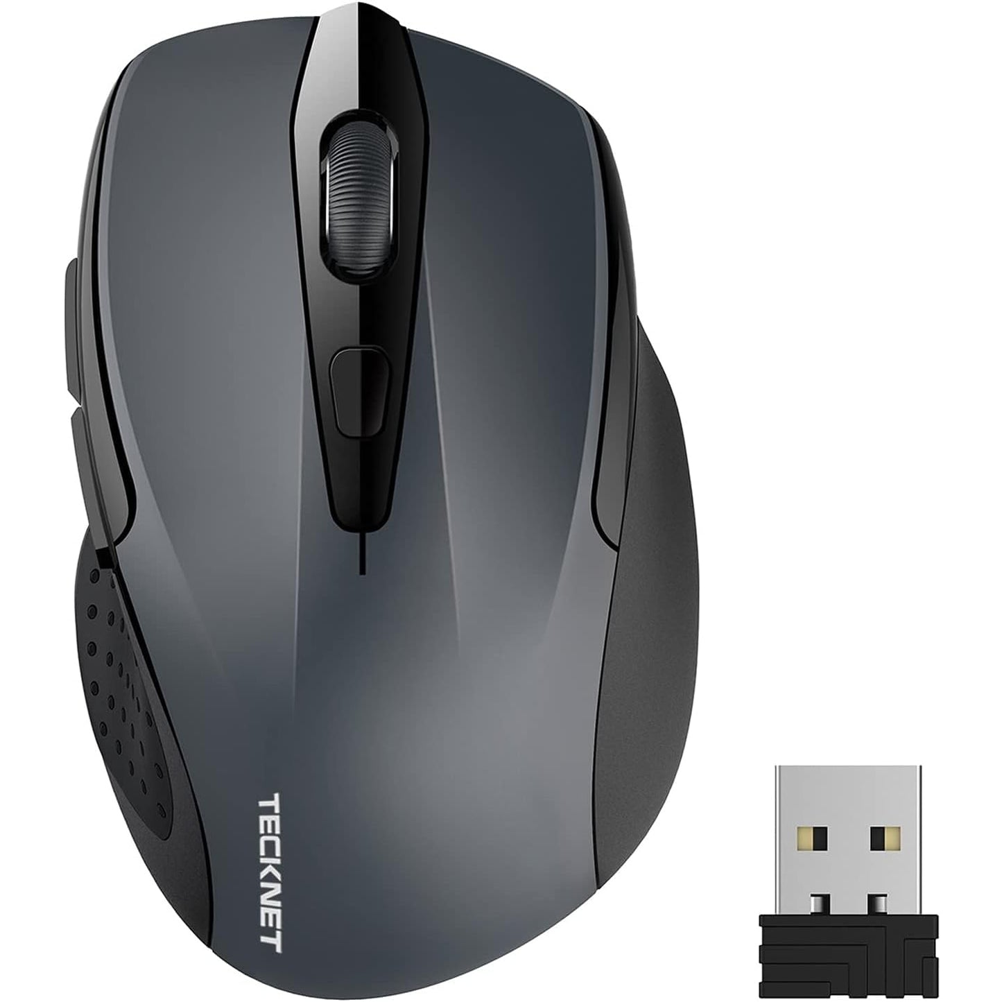 TECKNET Kabellose Maus Pro 2.4G 2600 DPI Wireless 6 Tasten mit Nano Empfänger 5 Einstellbare DPI-Pegel