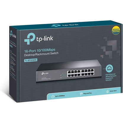 TP-LINK TL-SF1016DS 16 Port Netzwerk Switch (lüfterloses Passivkühlkonzept)