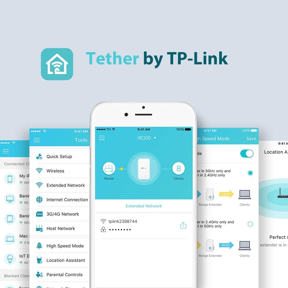 TP-Link RE300 WLAN Verstärker Repeater AC1200, Dualband-WLAN 867MBit/s 5GHz + 300MBit/s 2,4GHz