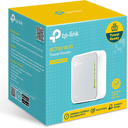 TP-Link TL-WR902AC AC750 WLAN Nano Router 433Mbit/s 5GHz +300Mbit/s 2,4GHz