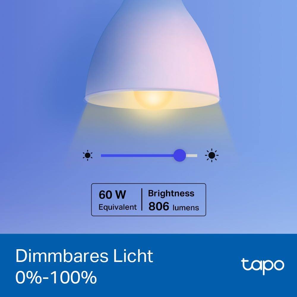 TP-Link Tapo L530E alexa lampe E27 Energie sparen Mehrfarbrige dimmbare smarte WLAN Glühbirne