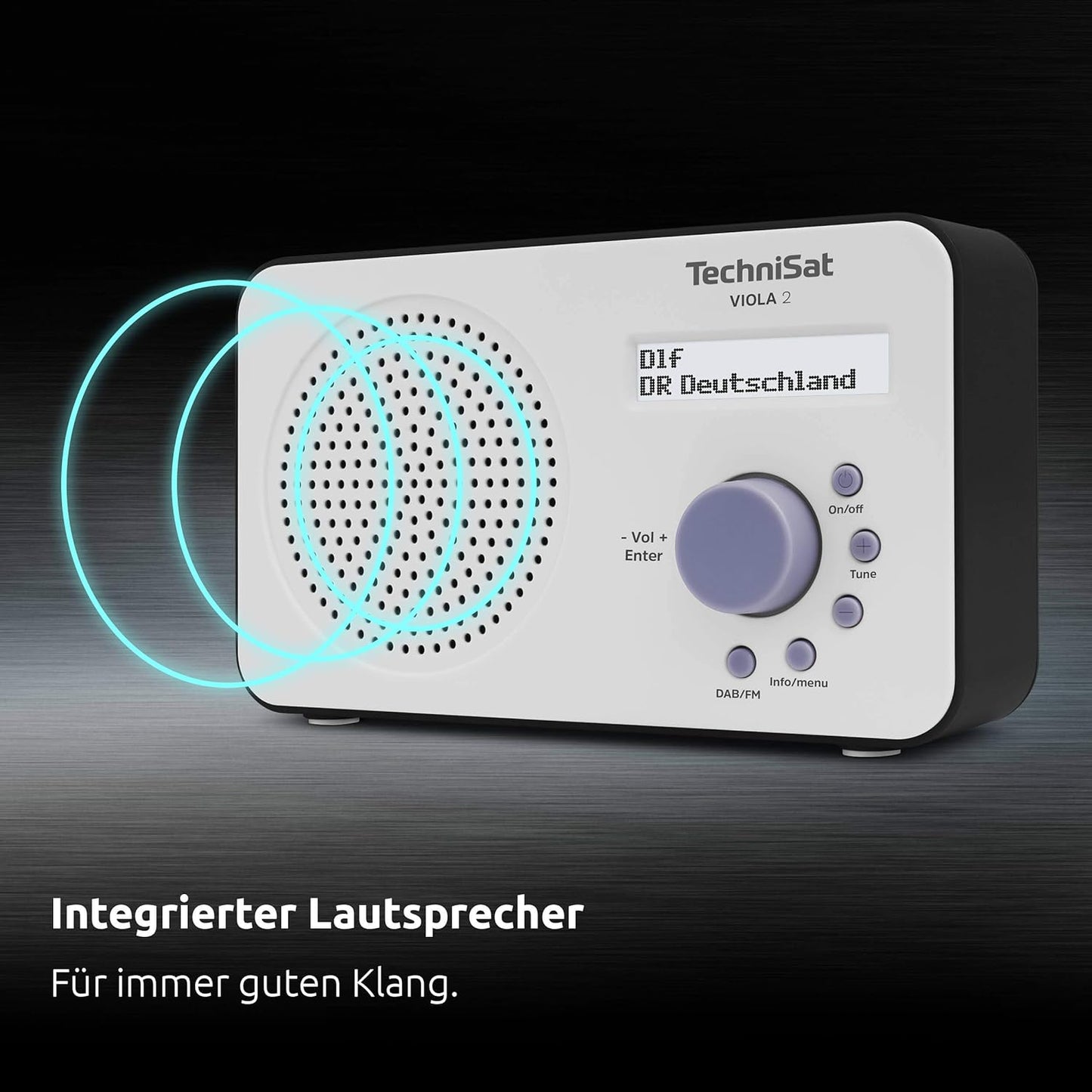 TechniSat VIOLA 2 tragbares DAB Radio (DAB+, UKW, Lautsprecher, Kopfhöreranschluss, zweizeiligem Display