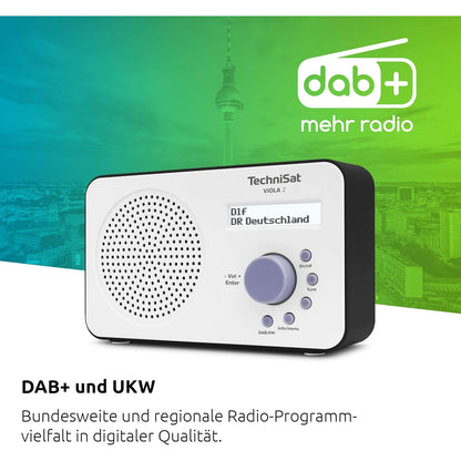 TechniSat VIOLA 2 tragbares DAB Radio (DAB+, UKW, Lautsprecher, Kopfhöreranschluss, zweizeiligem Display