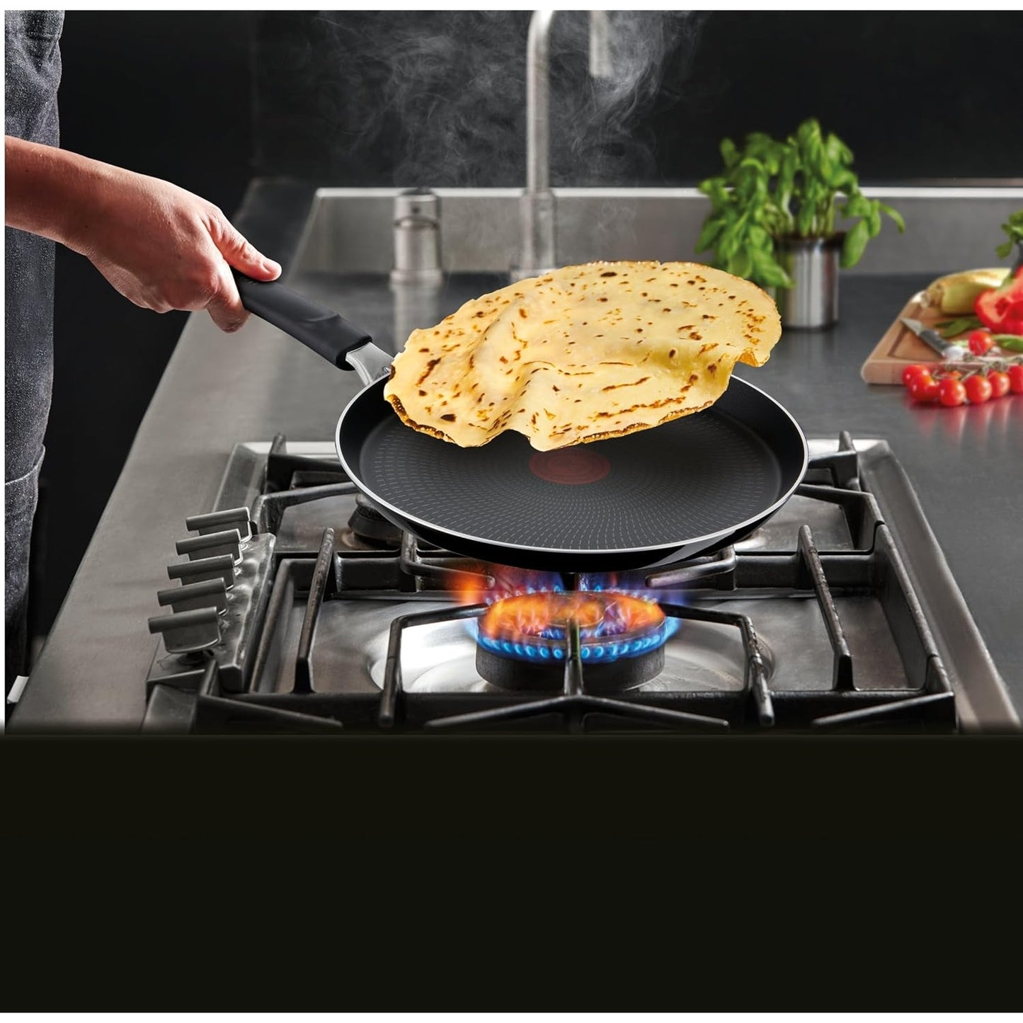 Tefal D52610 Resist Crêpepfanne 25 cm Titanium Antihaftversiegelung Thermo-Signal Temperaturindikator