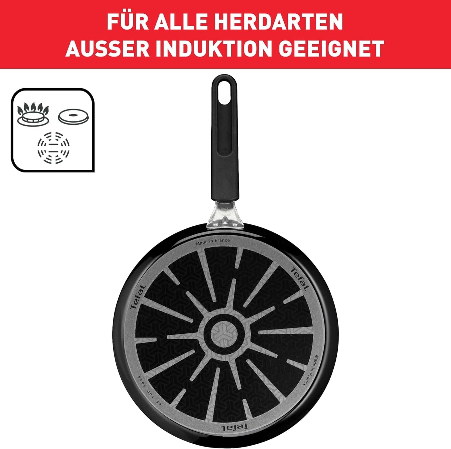 Tefal D52610 Resist Crêpepfanne 25 cm Titanium Antihaftversiegelung Thermo-Signal Temperaturindikator