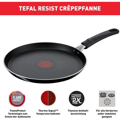 Tefal D52610 Resist Crêpepfanne 25 cm Titanium Antihaftversiegelung Thermo-Signal Temperaturindikator