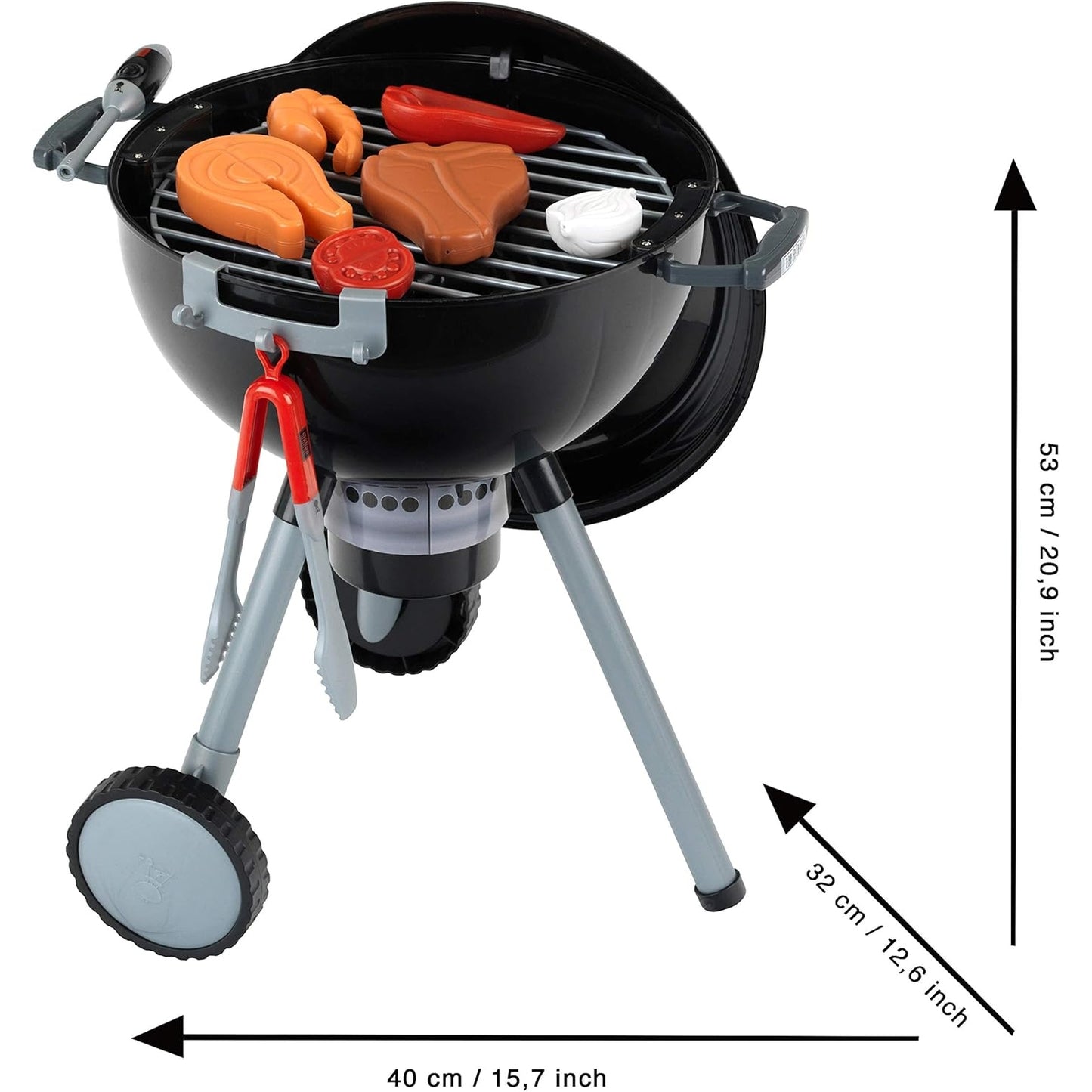 Theo Klein 9401 Weber Kugelgrill Premium mit Licht und Sound | Mit Grillzubehör