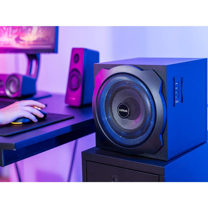 Trust Gaming 21738 GXT 658 Tytan 5.1 Surround PC Lautsprecher mit Subwoofer LED Beleuchtung