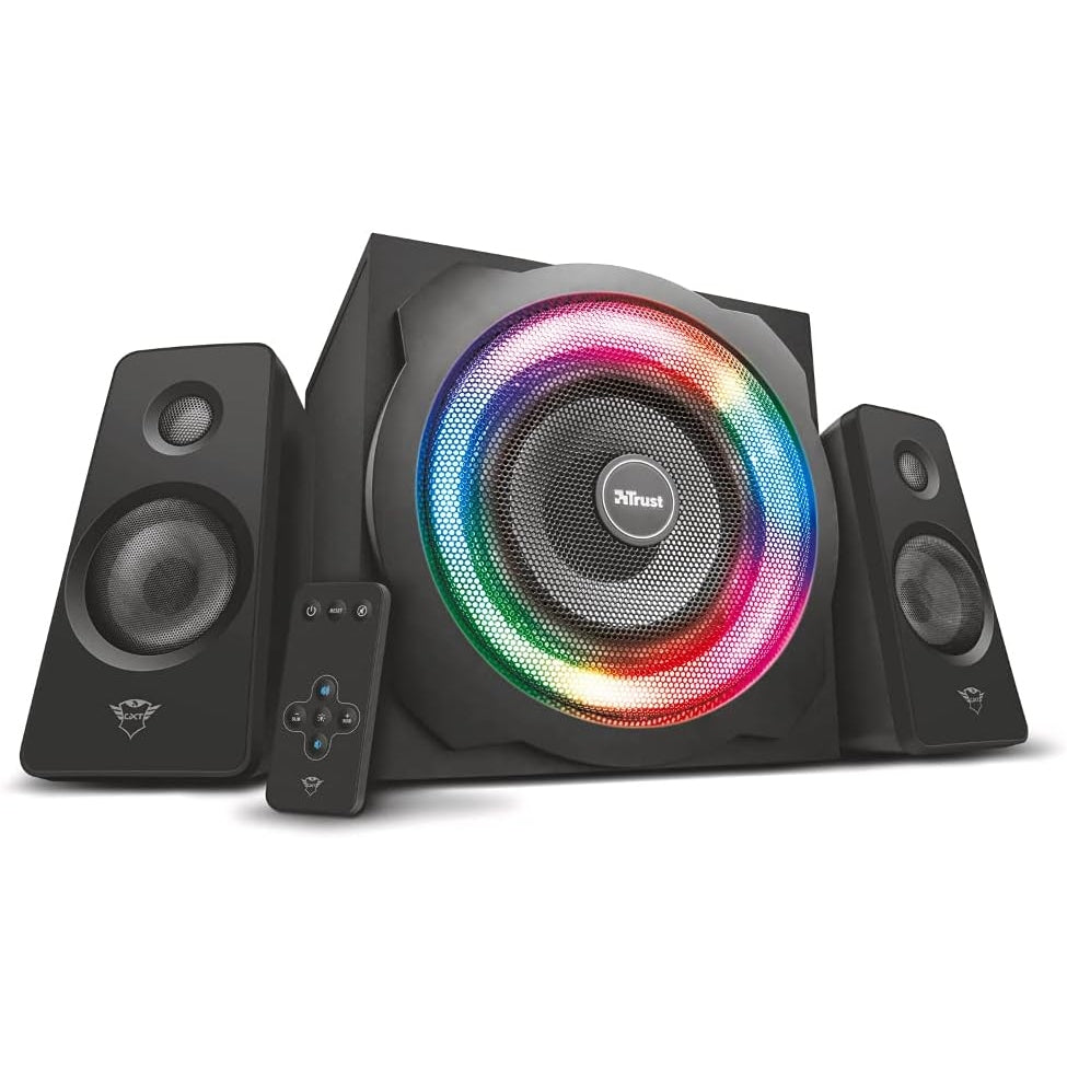 Trust Gaming GXT 629 Tytan 2.1 PC Lautsprecher mit Subwoofer, 120 W, 3,5 mm AUX Klinke RGB LED Beleuchtung