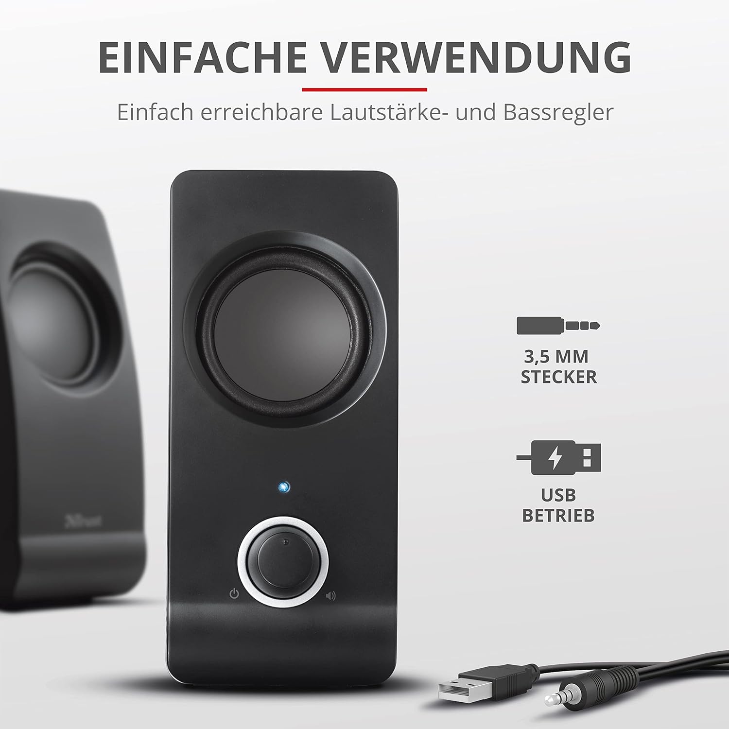 Trust Remo 2.0 PC Lautsprecher Boxen 16 W 8 W RMS 3,5 mm Anschluss Strom über USB Soundsystem